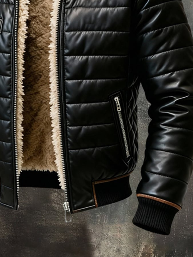SOROLLA MADRID™ | CHAQUETA ACOLCHADA NEGRA CON FORRO DE SHERPA