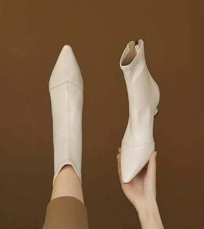 Fulvia | Botines minimalistas de piel con tacón medio