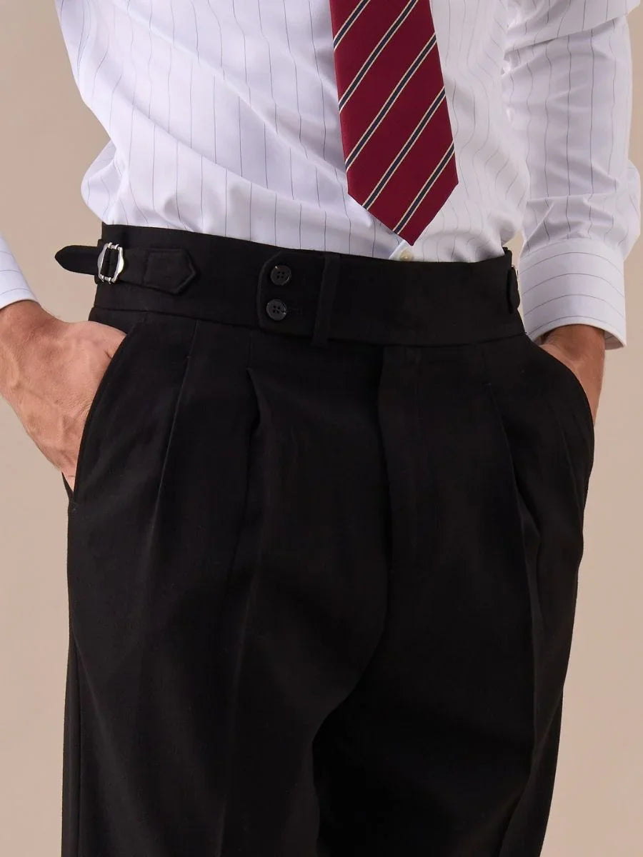 Pantalones de cintura alta Sorolla Madrid con doble pliegue