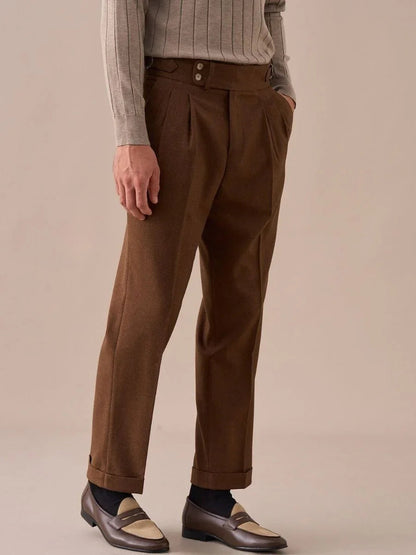 Pantalones de cintura alta Sorolla Madrid con doble pliegue