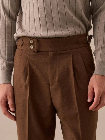 Pantalones de cintura alta Sorolla Madrid con doble pliegue