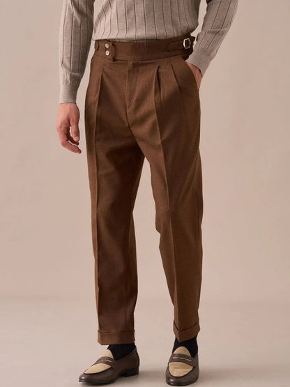 Pantalones de cintura alta Sorolla Madrid con doble pliegue