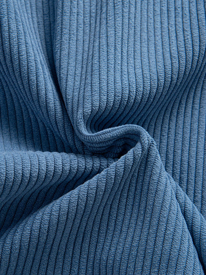 Camisa con capucha de pana de contraste de manga larga