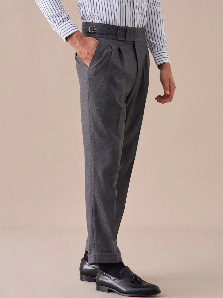 Pantalones de cintura alta Sorolla Madrid con doble pliegue