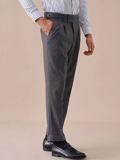 Pantalones de cintura alta Sorolla Madrid con doble pliegue