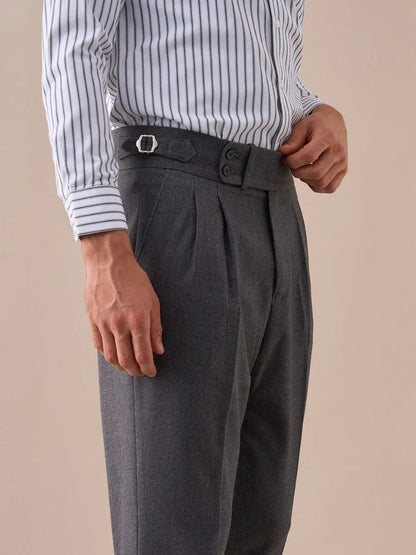 Pantalones de cintura alta Sorolla Madrid con doble pliegue