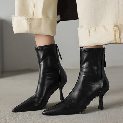 Ami Genuine Leather Heel Boots