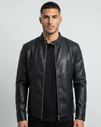 Alonso | Chaqueta de piel con cuello alto