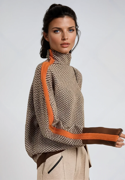 Lucía | Jersey de cuello alto con rayas en contraste