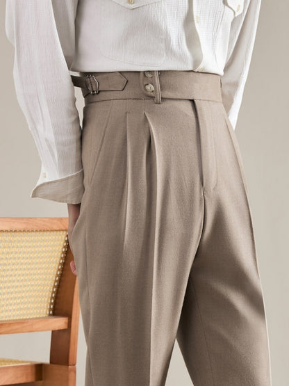 Pantalones de cintura alta Sorolla Madrid con doble pliegue