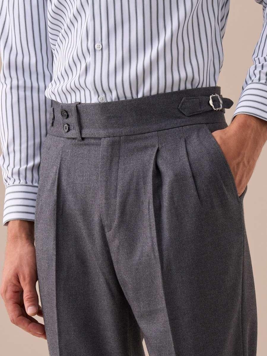 Pantalones de cintura alta Sorolla Madrid con doble pliegue