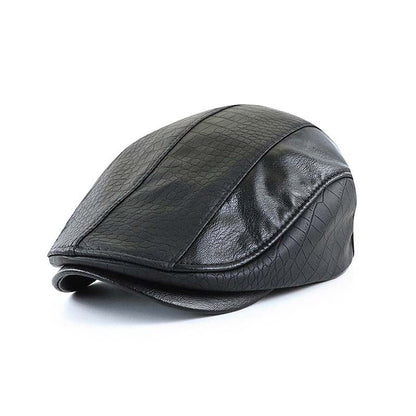 Gorra Picuda de Piel Sintética de Cocodrilo para Hombre Retro