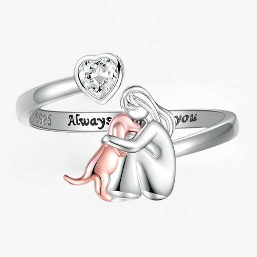 Anne™ - Anillo con Icono de Perro (Rosa)