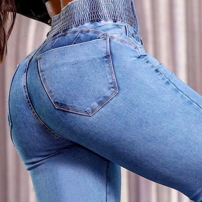 💕 Novedad de invierno 👖 Jeans acampanados elásticos de cintura alta