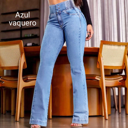 💕 Novedad de invierno 👖 Jeans acampanados elásticos de cintura alta
